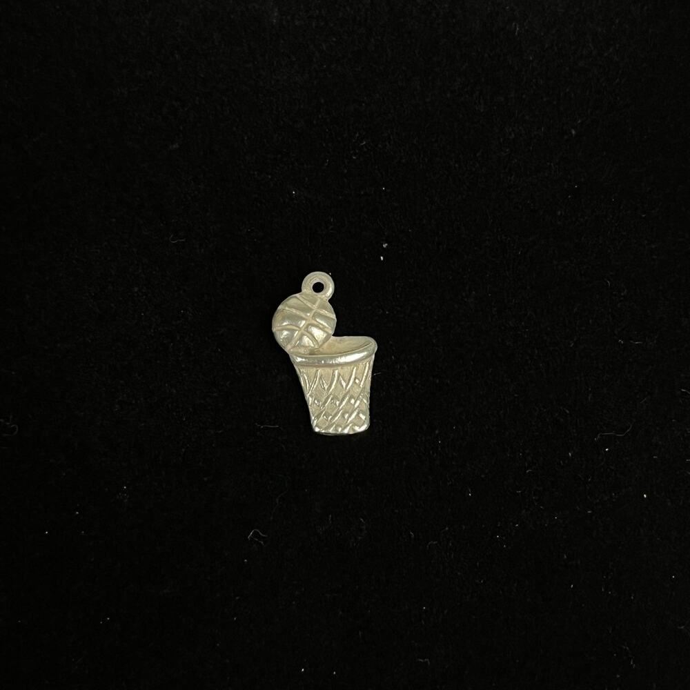 James Avery Sterling Silver Basketball & Hoop Charm Older Hallmark